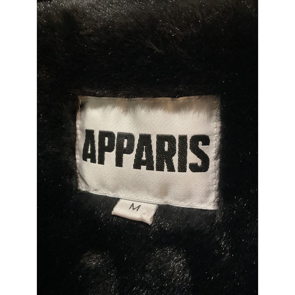 Apparis Black and Cream Plaid Long Coat - Picture 4 of 5